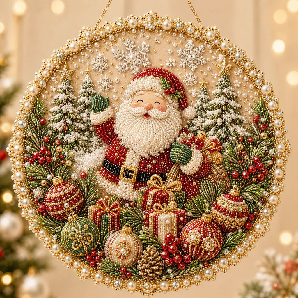 🔥HOT SALE🔥🌸🌻🍂🎄✨ Four Seasons & Holiday Pearl Art Hanging Wreath Kit | Luxury Flocked Canvas with Scratch-Resistant Non-Fading Pearl Beads DIY Handmade Seasonal Decor 💎