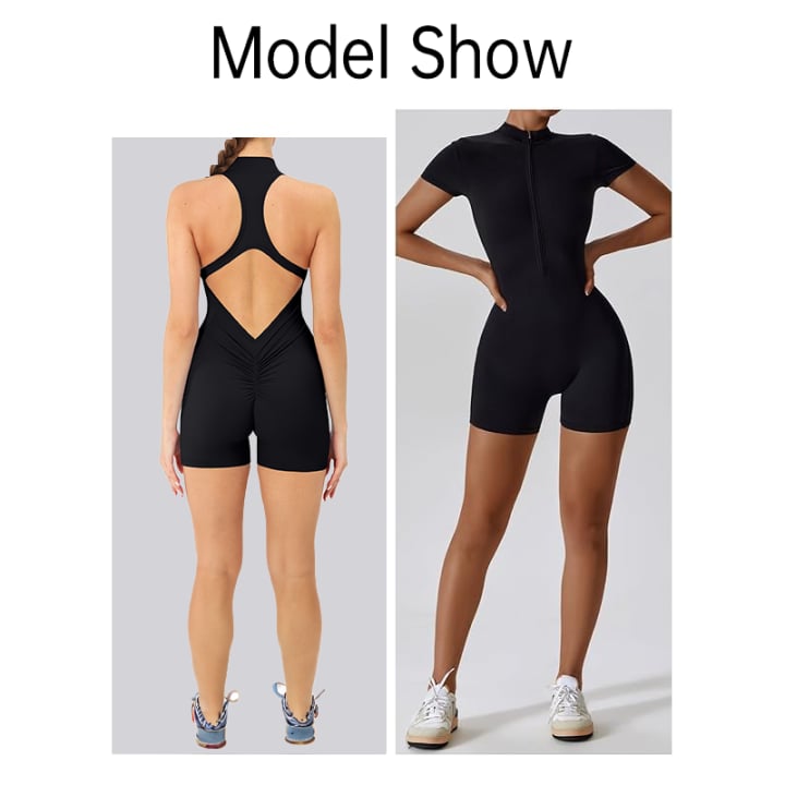 🚀Sports Back Zipper Tight Fitness Jumpsuit