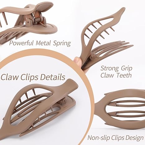 🌞Summer Hot Sale✨French Concord Flat Hair Clips, Curved Claw Clips for Women Girls, Lay Down Claw Clips, Valentine's Day Gifts Accessories