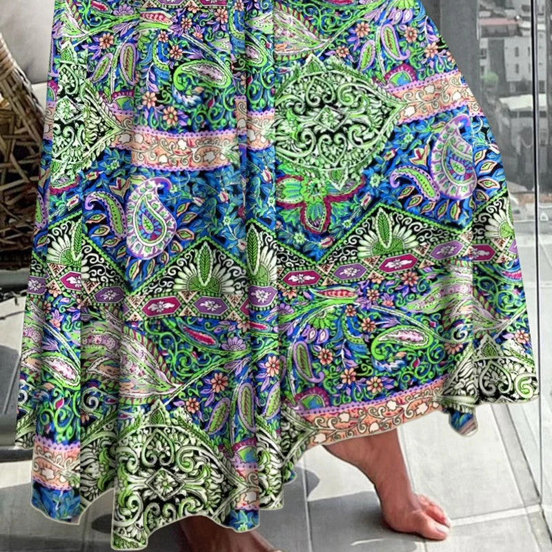new casual fashion floral skirt with half body