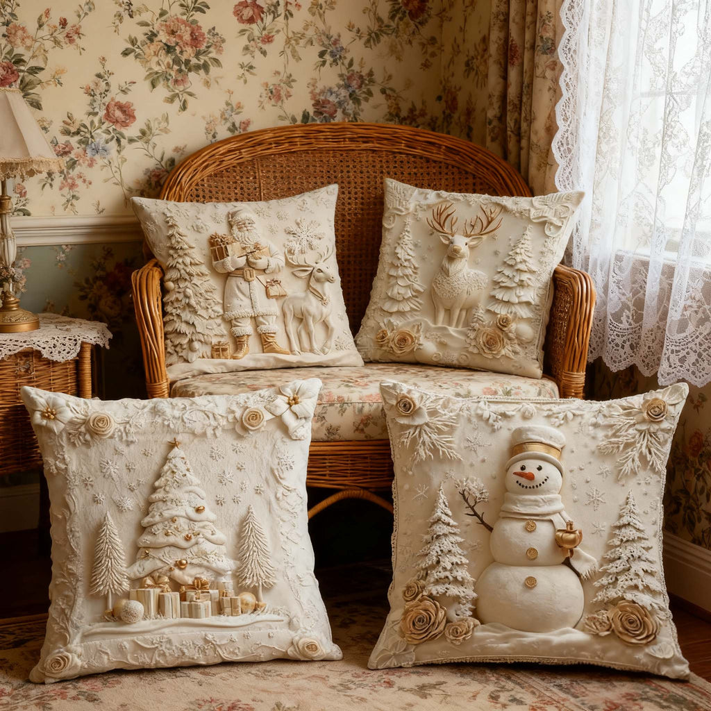 🎄 Luxury Christmas Style Pillow Cover – Machine Washable, Wrinkle-Resistant, Durable, Perfect for Living Room, Bedroom, Office & More