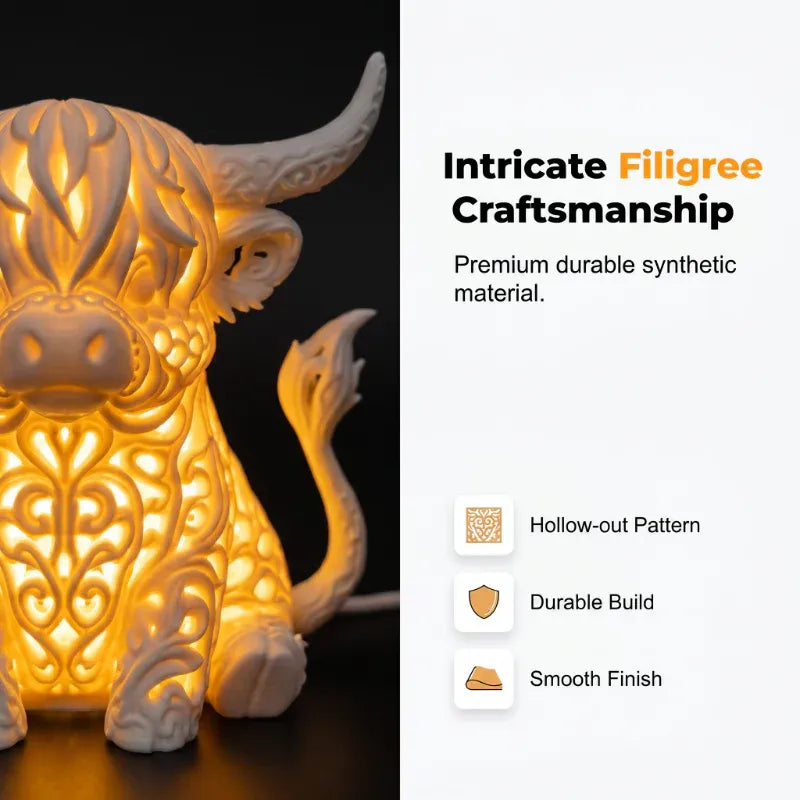Warm Glow Highland Cow Table Lamp