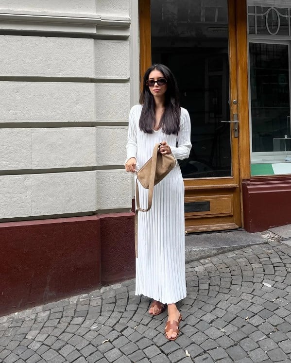 2023 FALL NEW SLEEVED KNIT MIDI DRESS