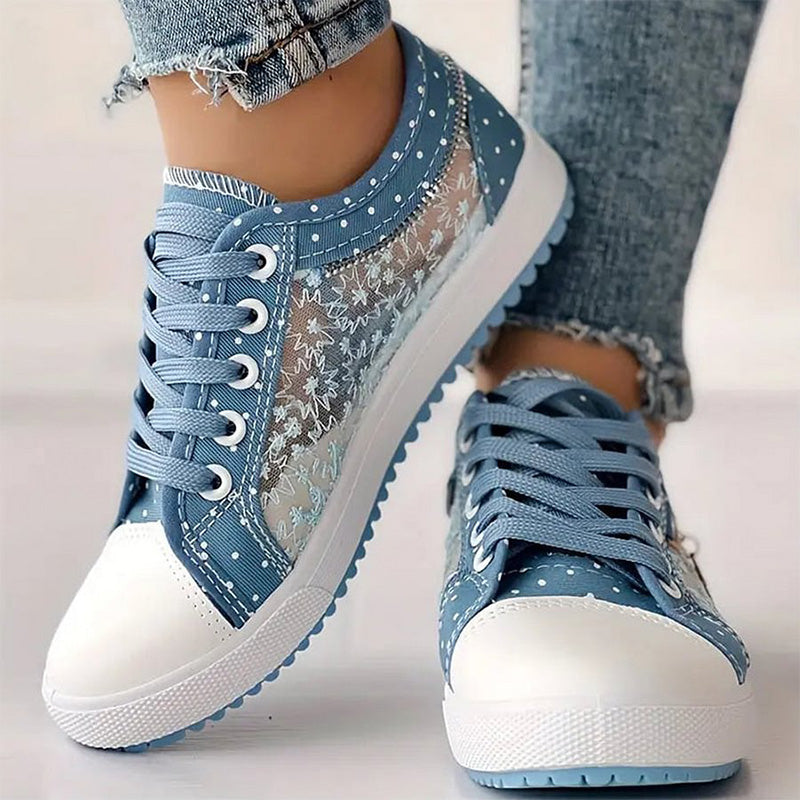 🎉Women's Casual Flat Round Toe Lace Up Low Top Shoes