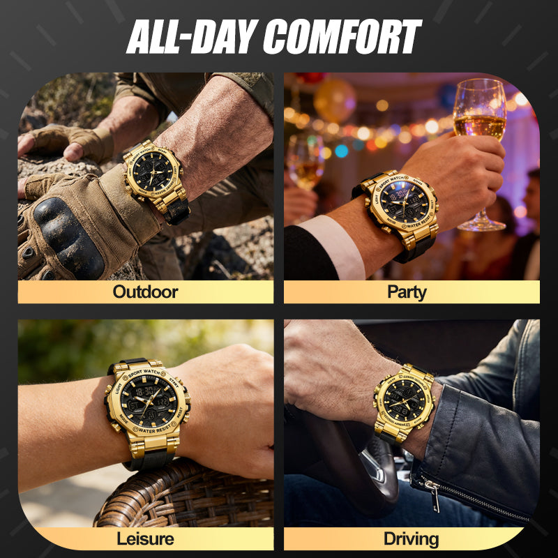 ⏰Waterproof and luminous multifunction watch for men