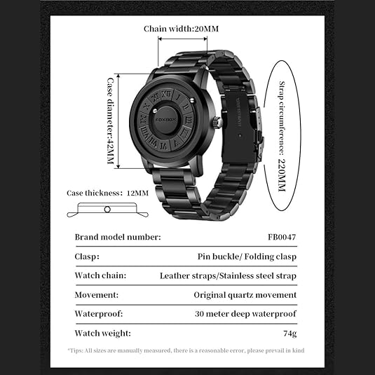 ⏰Last Day Promotion 🏆Cool Watches Roman Numerals Creative Magnetic Levitation Balls Dial Waterproof Quartz Wrist Watches Couple Watch