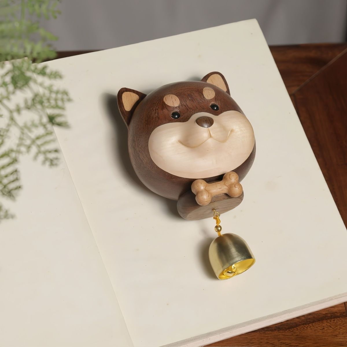 Ebony Shiba Inu Wind Chime Pendant - A Beautiful Combination of Cuteness and Nature