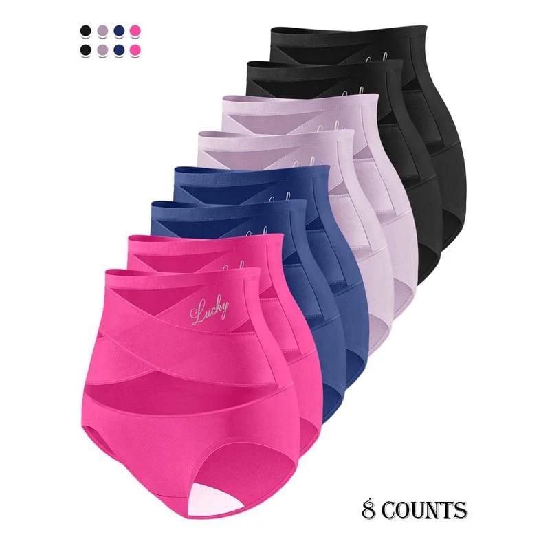 🌸Limited-Time Off-Buy 2 Get 1 Packs✨Plus-Size High-Waist Cross Tummy Control Panties