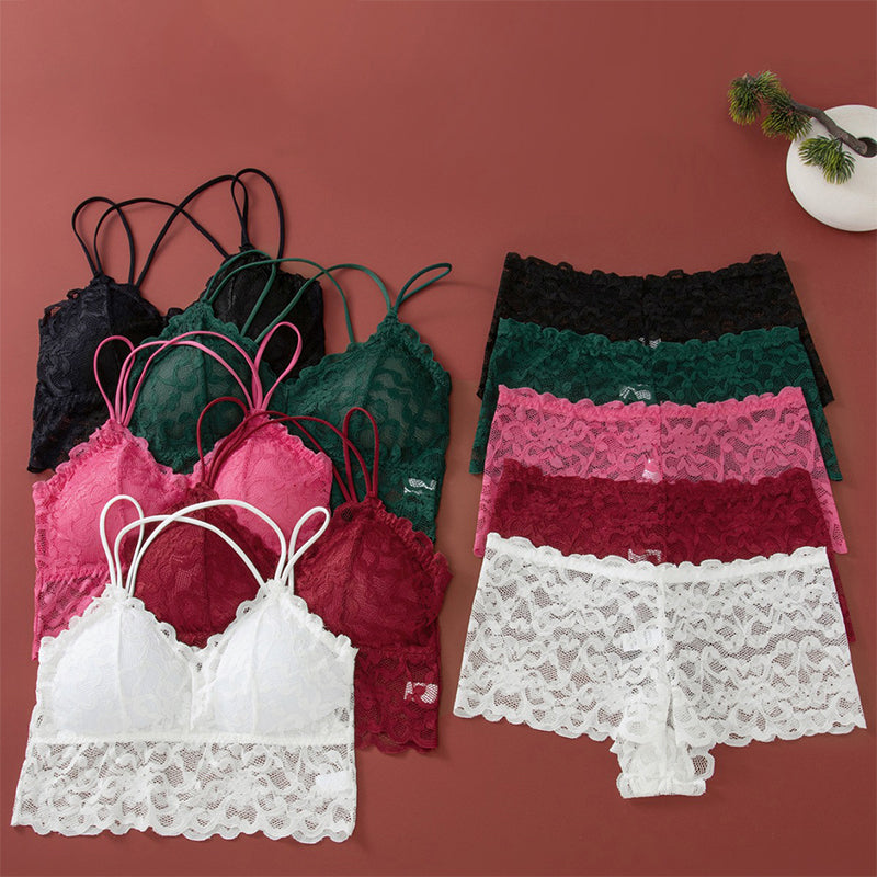 ⏳💥Women's Lace Bralette and Panty Set(The more you buy, the higher the discount)