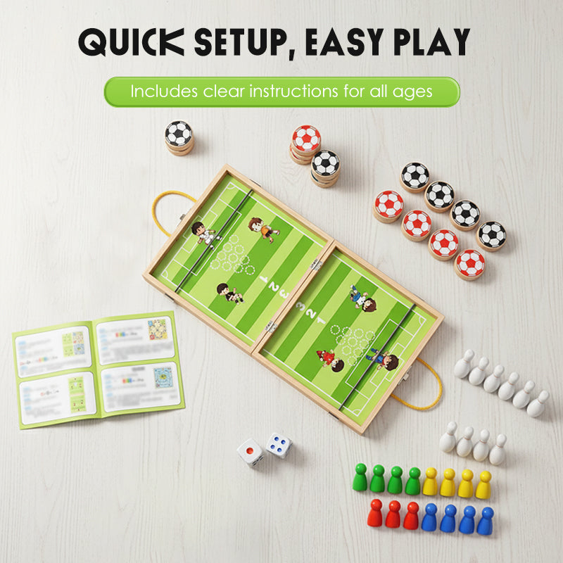 5-in-1 Foldable Wooden Board Game Set