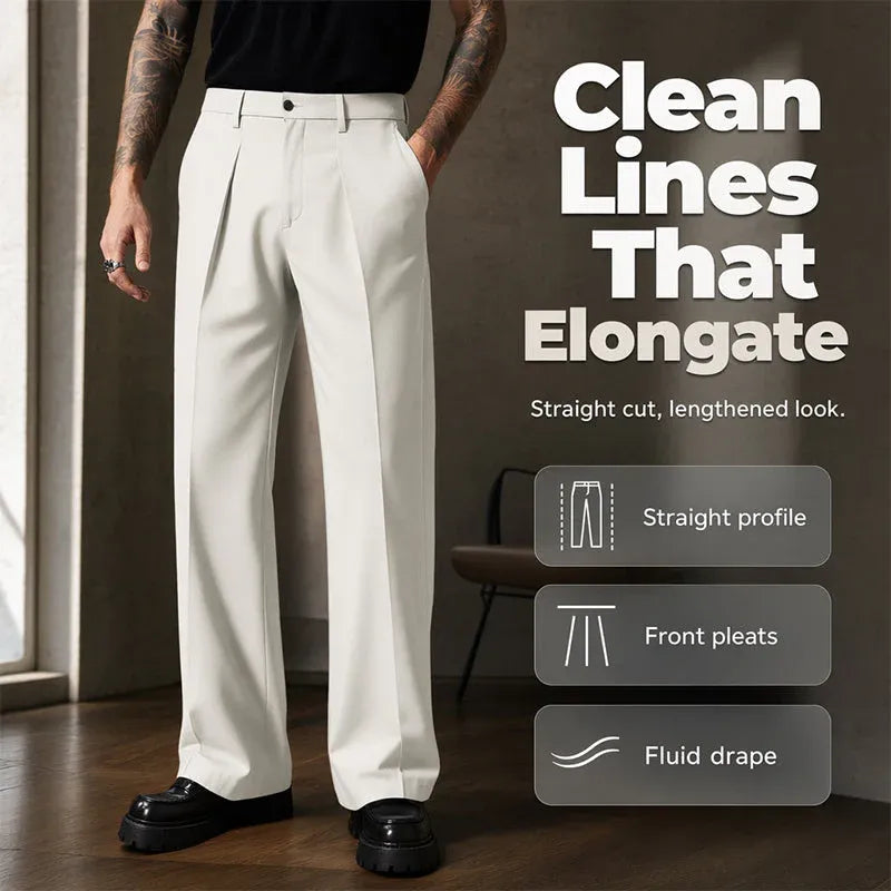 ⏳Limited-time⏰Men's Soft Draped Straight Leg Trousers👖