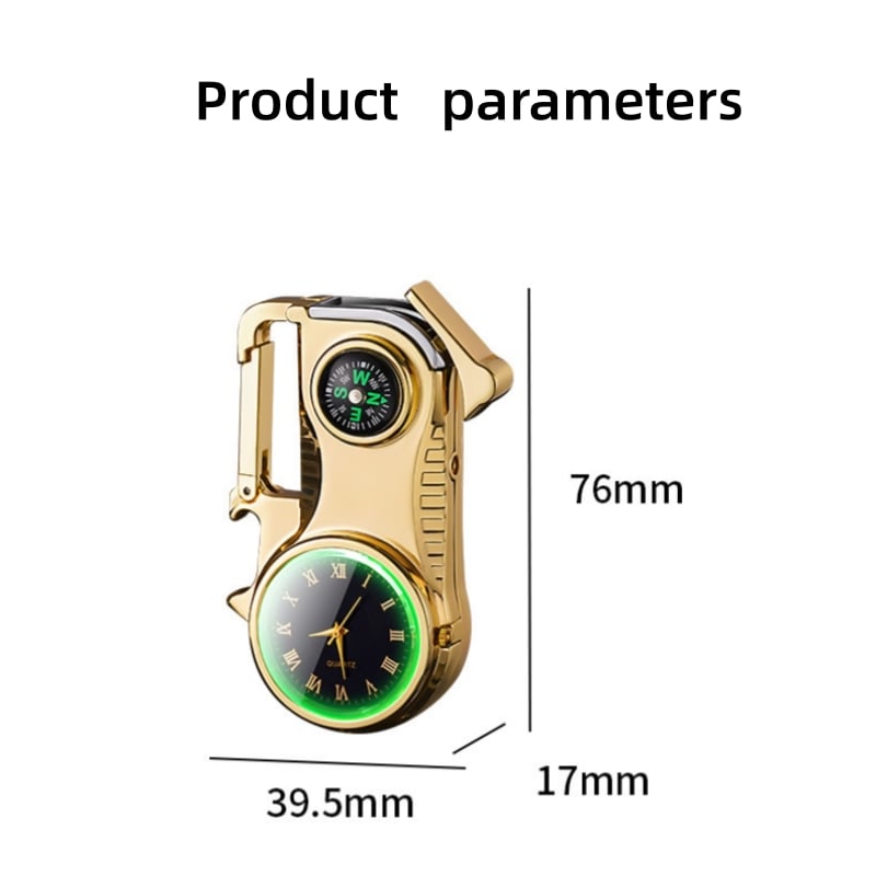 🔥HOT SALE🔥Multifunctional lighter with watch🔥 — — Watch/compass/keychain/bottle opener/cool lamp in one