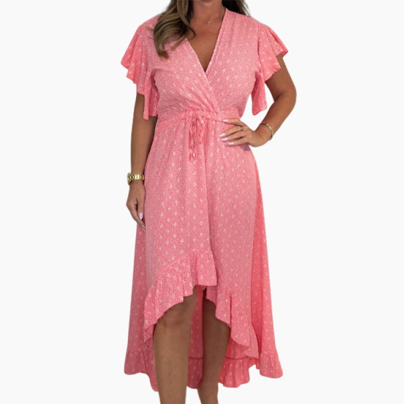 🍃Women's Resort Style V-Neck Polka Dot Ruffle Sleeve Dress