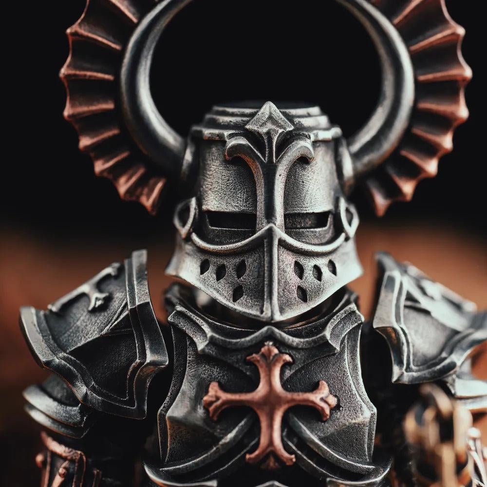 🔥-Crusader Figurine, Magnetic Action Figure, Metal Model Kit, Medieval Knight Statue
