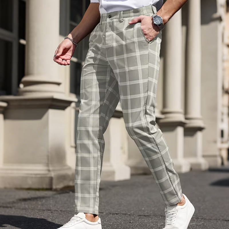 📢📢⏰Men's Slim-Fit Plaid Trousers