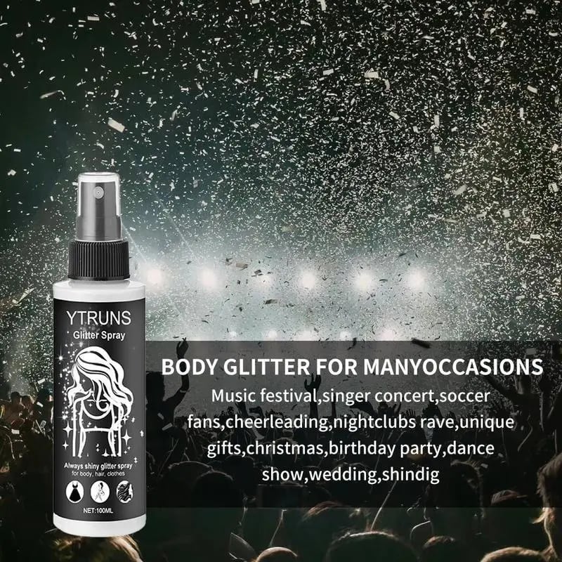 ✨ Quick-Dry Glitter Spray Set – Shine Instantly, Anywhere! (Silver, 3.38Fl Oz)