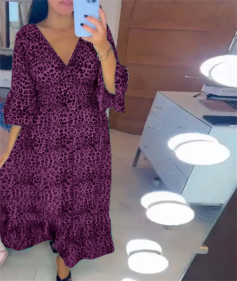 🔥Women's Cotton Wrap Dress with leopard pattern