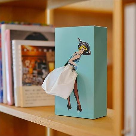 Flying Skirt Tissue Box Cover – Retro Draw-Out Design, Plastic, For Bedroom, Living Room, Office (Color D)