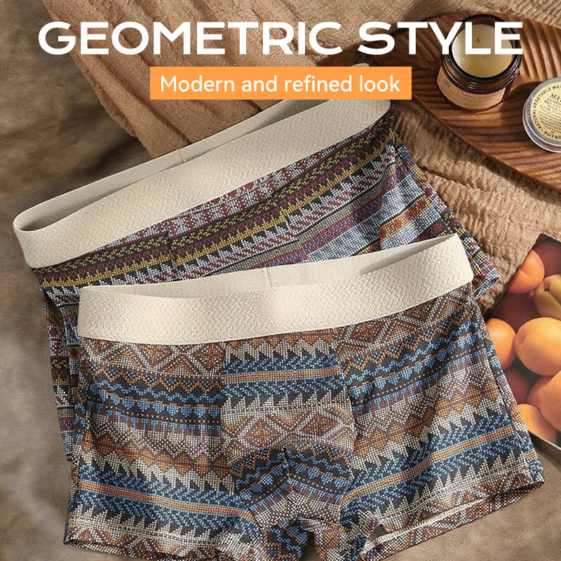 Men's Breathable Geometric Pattern Boxer Briefs(Buy 1 Get 2 Free)