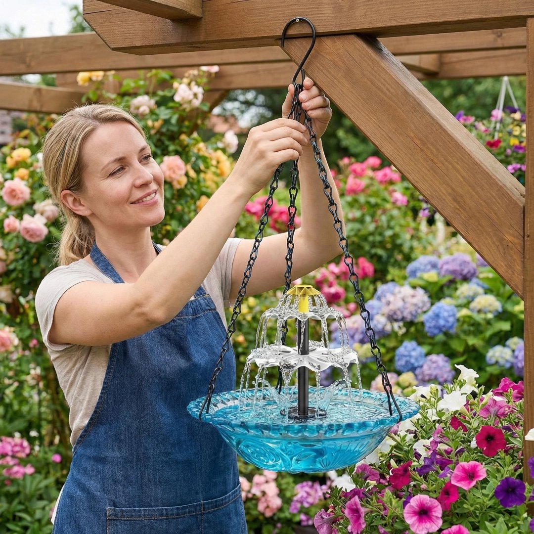 ✨🐦Solar Cascade Hanging Bird Bath Fountain