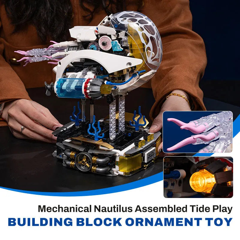 🦑🔧Mechanical Nautilus Assembled Building Block Ornament Toy