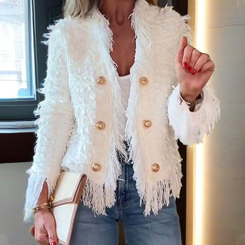 💖 Women’s Fashion Button Tassel Short Coat✨