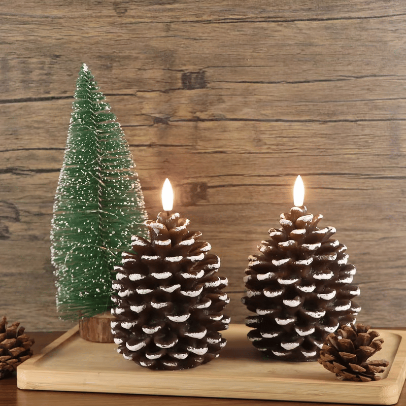 🔥BUY 1 GET 1 FREE✨Flameless Pinecone Candles Battery Operated with 6 Hour Timer