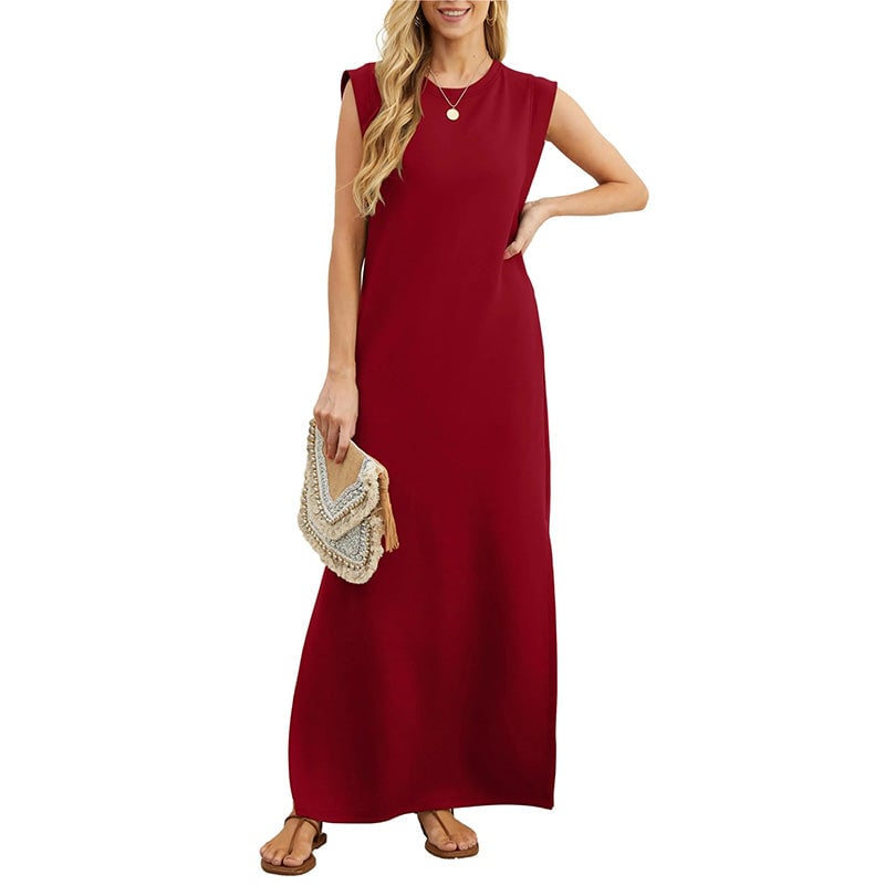 👗Women's casual dress without pleats, with a slit at the bottom✨