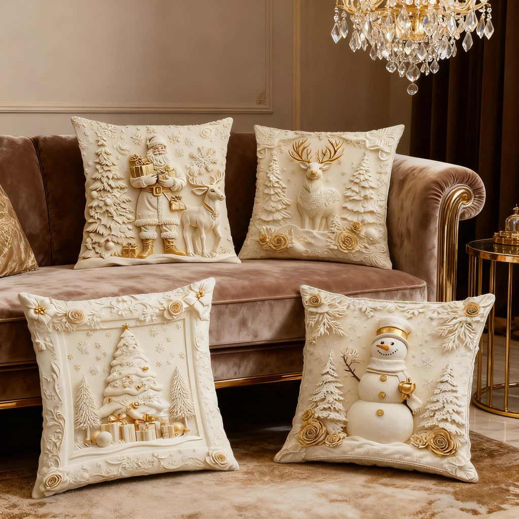 🎄 Luxury Christmas Style Pillow Cover – Machine Washable, Wrinkle-Resistant, Durable, Perfect for Living Room, Bedroom, Office & More