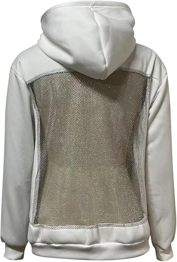 Hollow Mesh Back Hoodie Women's
