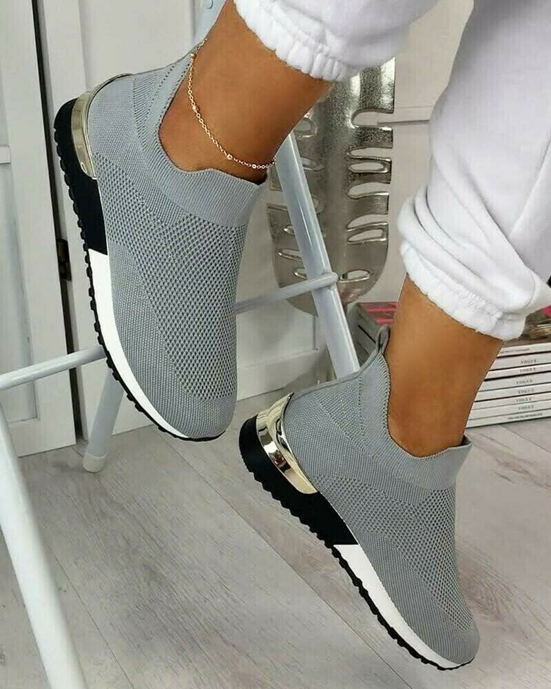 Elegant elastic slip-on flat shoes