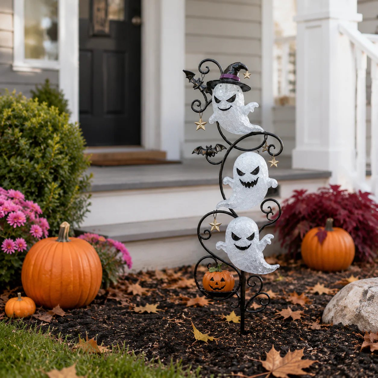 ☀Solar-Powered Little Ghost Garden Stake Light | Whimsical Halloween Outdoor Decor |