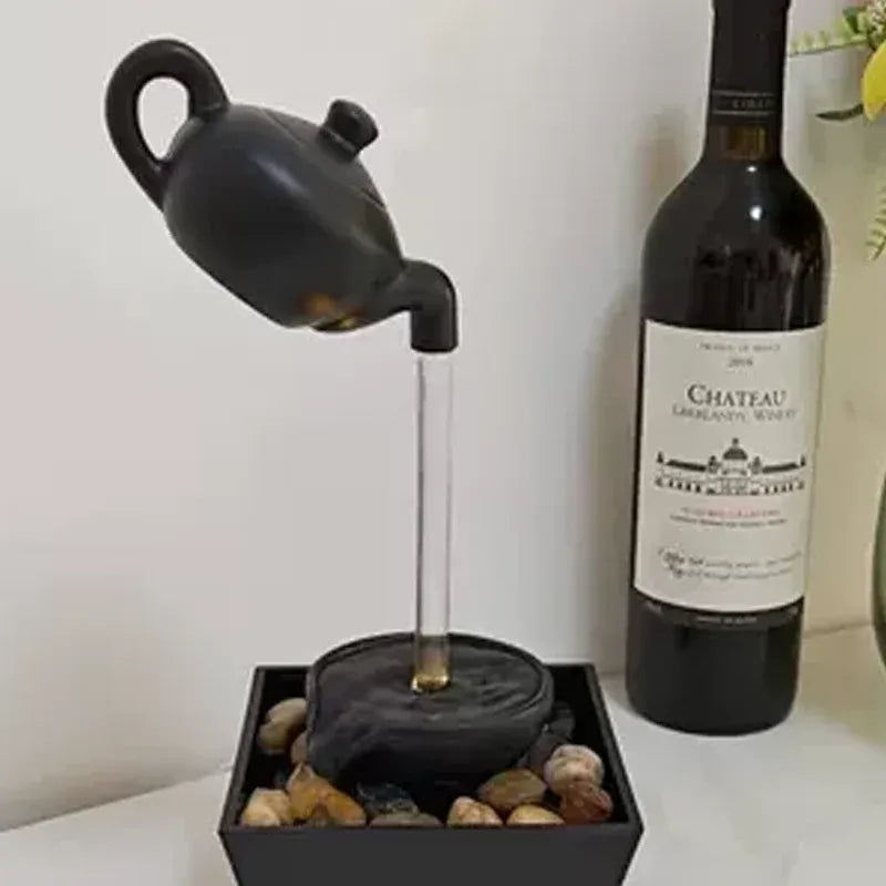 Floating Illusion Teapot Water Fountain Decor