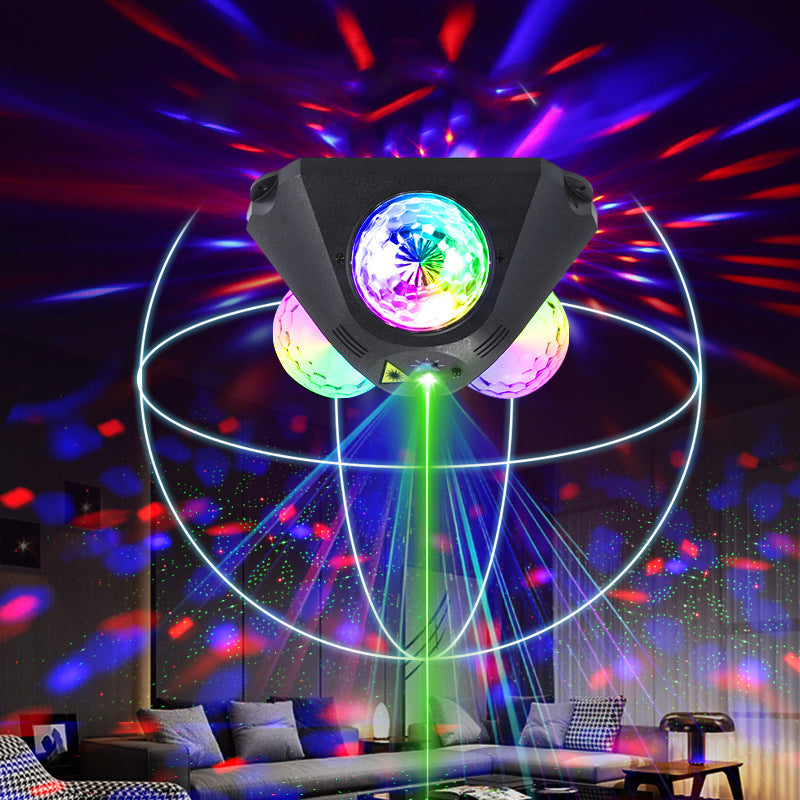 🔥3-Ball Sound-Activated Laser Party Light