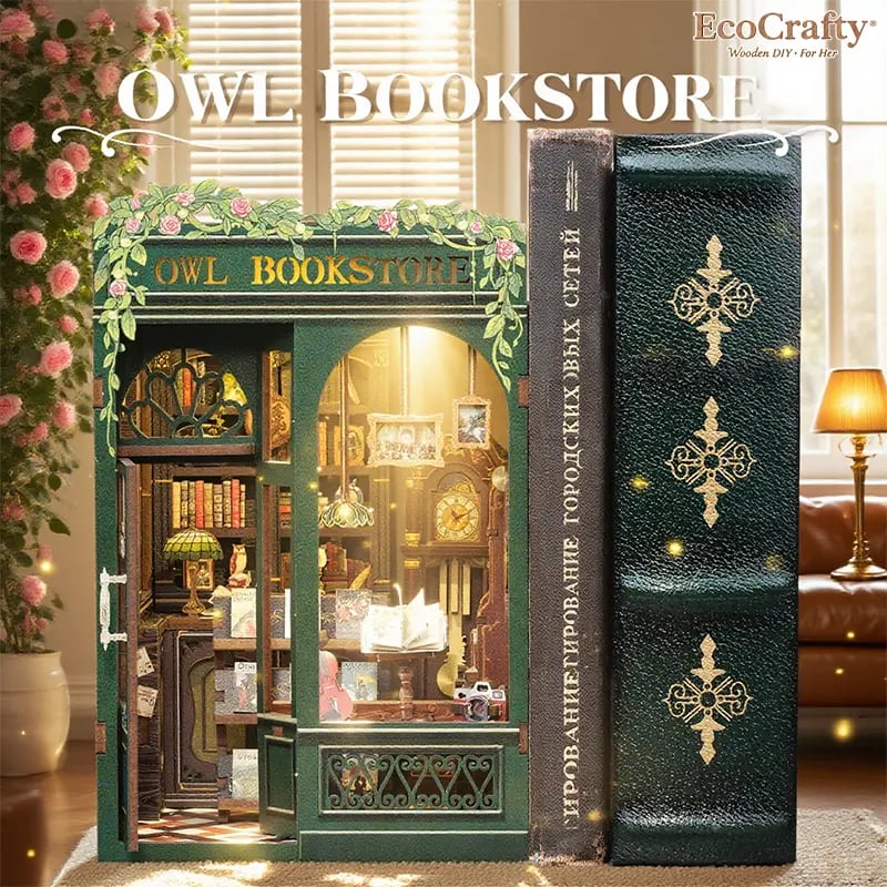 Exclusive Offer💥Owl Bookstore DIY Miniature Booknook Wooden Furniture Kit