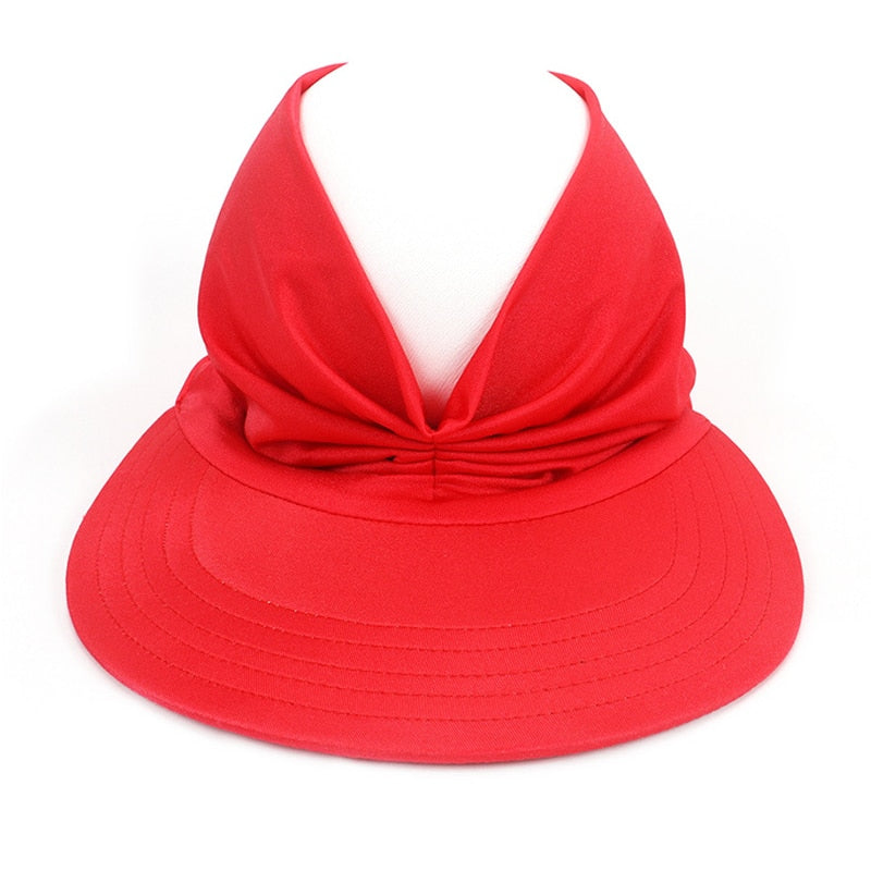 Women Outdoor Hollow Top Summer Sun Visor Hat