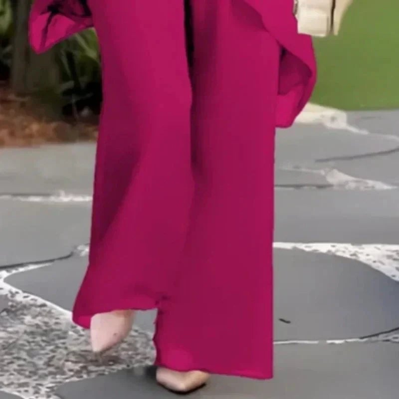 🥰Charming Irregular Top and Wide Leg Pants Set