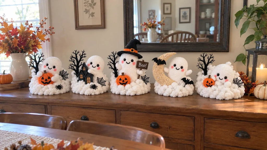 🔥HOT SALE🔥👻 Glowing Ghost Staircase Decor | 5 Playful Halloween Characters For Railings, Mantels & Entryways 🎃