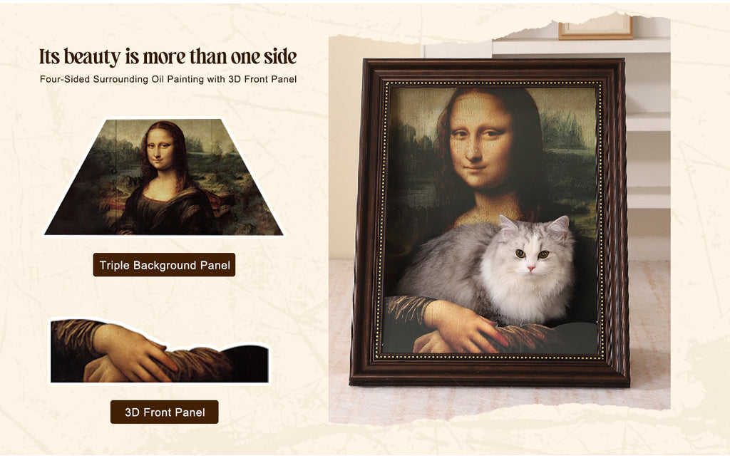 🔥Hot Sale🔥Brand New 4D Stereo Cat Scratching Bed – Unique Mona Lisa Design for Cats