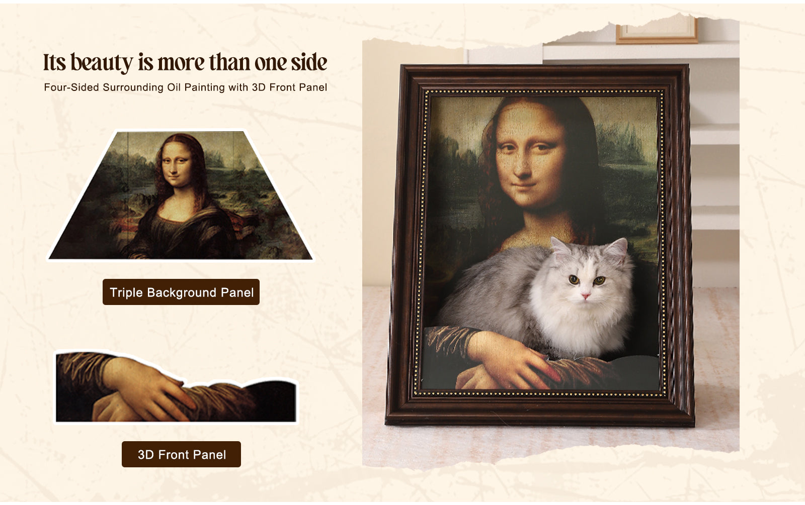 🔥Hot Sale🔥Brand New 4D Stereo Cat Scratching Bed – Unique Mona Lisa Design for Cats