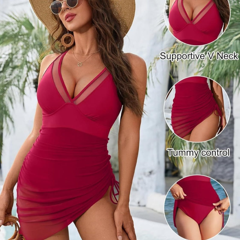 ✨ Women’s Sexy One-Piece Mesh Swim Dress