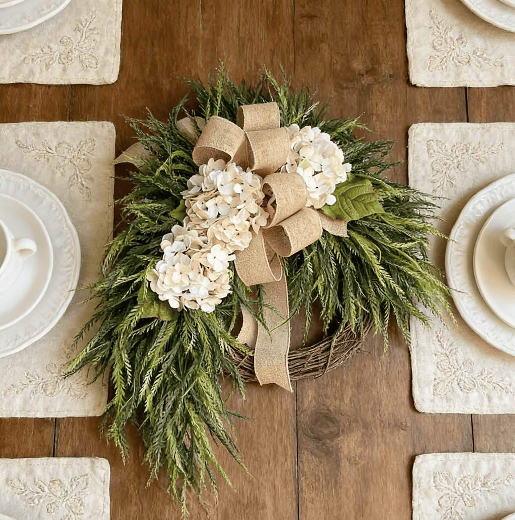 🐣Easter Sale Rustic Bohemian Wreath🌿 – Double-Sided Door Hanging with Linen Bow & Greenery
