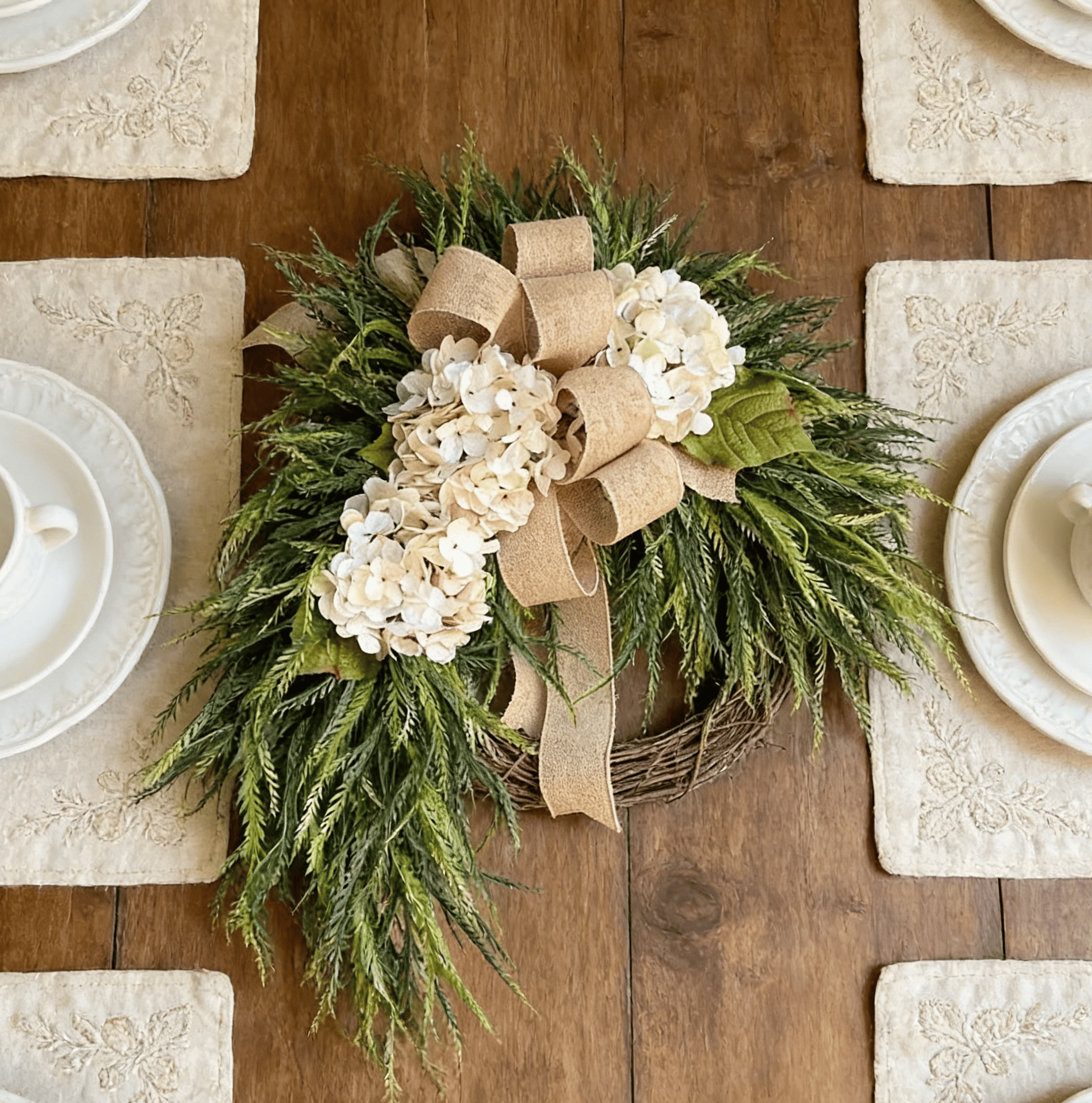 🐣Easter Sale Rustic Bohemian Wreath🌿 – Double-Sided Door Hanging with Linen Bow & Greenery