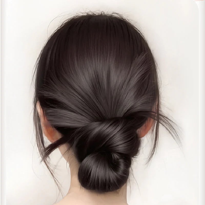 🎉Clip-on Feathered Bun Wig