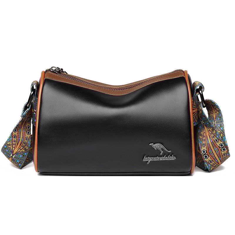 Versatile shoulder bag with wide shoulder strap for women