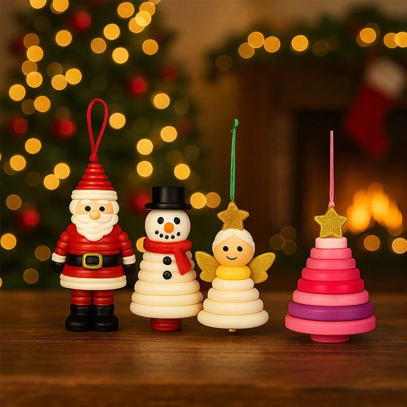 ✨🐮 DIY Button Ornaments Animals & Christmas Themes ☃️