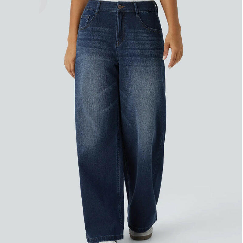 Women’s Fashion Wide Leg Jeans with Pockets