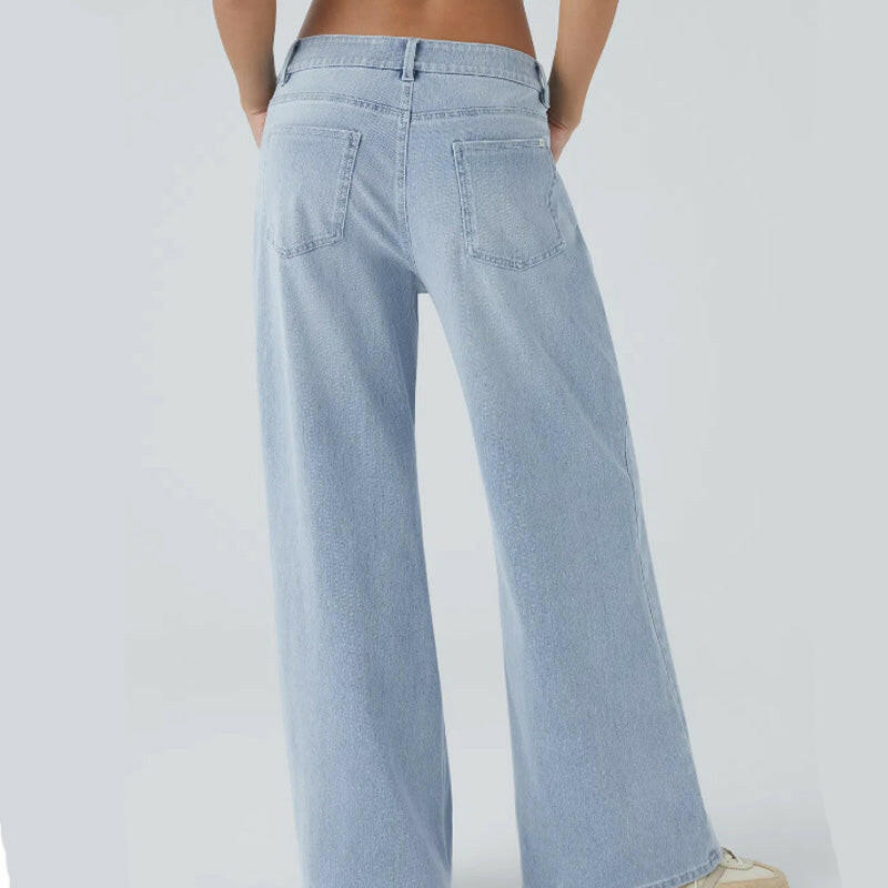 Women’s Fashion Wide Leg Jeans with Pockets