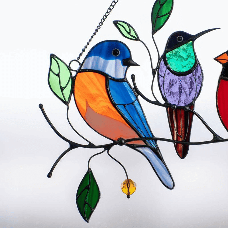 Mother's Day DealsThe Best Gift-Birds Stained  Window  Panel Hangings
