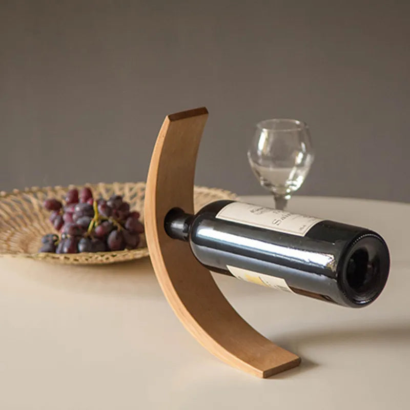 TimberTilt Balance Wine  Bottle Holder